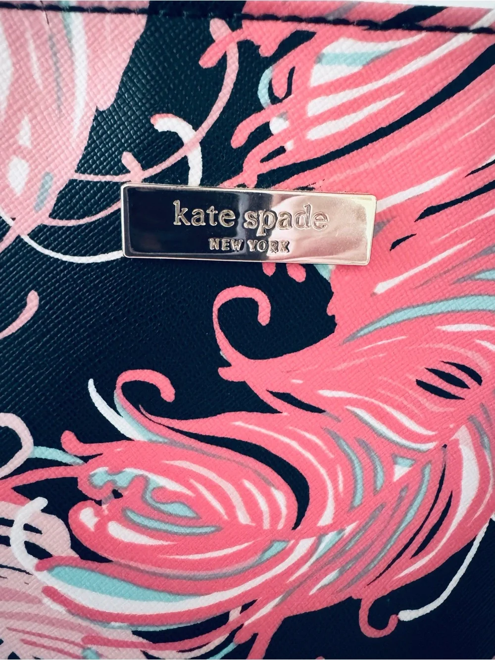 kate spade Pink Feather Print Tote Bag 💖🎀